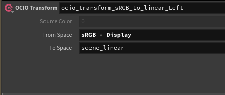 OCIO Transform to Linear Configuration for Left Eye