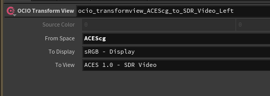 OCIO Transform View Configuration for Left Eye